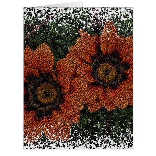 オレンジ色のデイジーボールグリーティングカード (正面)