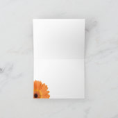 オレンジ色のデイジー　ナチュラルウェディング　感謝カード サンキューカード (内部)