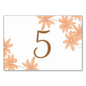 オレンジ色のデイジー(白い表の番号) テーブルナンバー (裏面)