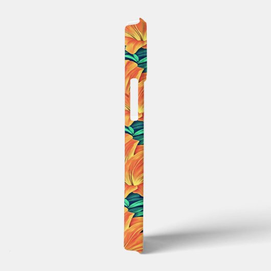 オレンジ色のデイリリーと緑離れの Case-Mate iPhoneケース (裏面 / 右)