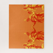 オレンジ色のデジタルアートと彫刻 ジグソーパズル (縦)