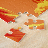 オレンジ色のデジタルアートと彫刻 ジグソーパズル (側面)