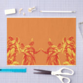 オレンジ色のデジタルアートと彫刻 薄葉紙 (クラフト)