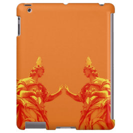 オレンジ色のデジタルアートと彫刻 iPhone 13ケース