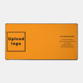 オレンジ色のデスクマットにビジネスブランド デスクマット (正面)