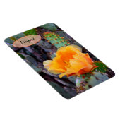 オレンジ色のトゲのナシのサボテンの花の写真 マグネット (右側)