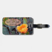 オレンジ色のトゲのナシのサボテンの花の写真 ラゲッジタグ (裏面横)