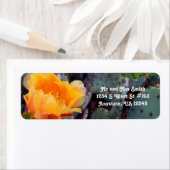 オレンジ色のトゲのナシのサボテンの花アリゾナUSA ラベル (インサイチュ)