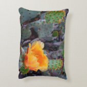 オレンジ色のトゲのナシの花 アクセントクッション (裏面(縦))