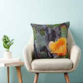 オレンジ色のトゲのナシの花 クッション (椅子)