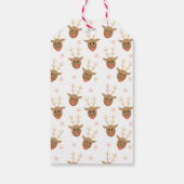オレンジ色のトナカイ柄 ギフトタグ (裏面)