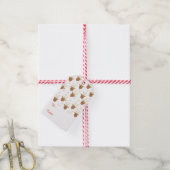 オレンジ色のトナカイ柄 ギフトタグ (より糸付き)