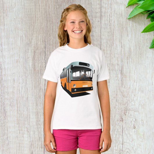 オレンジ色のトランジットバス ルート56 都市通勤者 Tシャツ