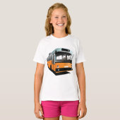 オレンジ色のトランジットバス ルート56 都市通勤者 Tシャツ (正面フル)