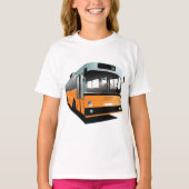 オレンジ色のトランジットバス ルート56 都市通勤者 Tシャツ (正面)