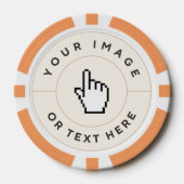 オレンジ色のトランプのポーカーチップカスタム – イメージ/文字を追加 ポーカーチップ (正面)