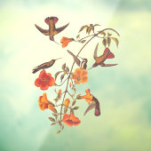 オレンジ色のトランペットの花とマングローブのハミングバード ウィンドウサイン (シート3)