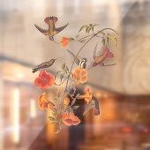 オレンジ色のトランペットの花とマングローブのハミングバード ウィンドウサイン (シート2)