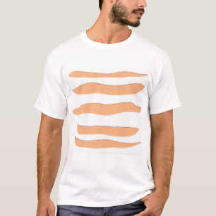 オレンジ色のトラ付きの白いTシャストライプツ Tシャツ