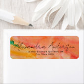 オレンジ色のトレンディーモダンスクリプトラベル ラベル (インサイチュ)