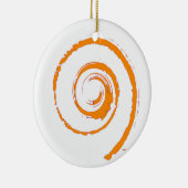 オレンジ色のトロールで飾ったクリスマスデコレーション セラミックオーナメント (右)