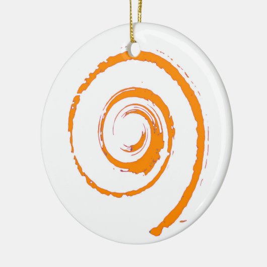 オレンジ色のトロールで飾ったクリスマスデコレーション セラミックオーナメント (左)