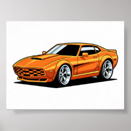 オレンジ色のトーン車両 ポスター