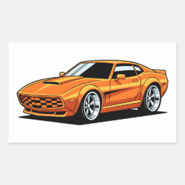 オレンジ色のトーン車両 長方形シール