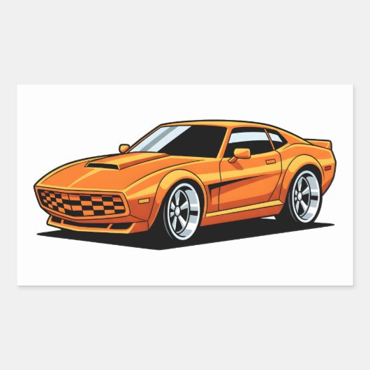 オレンジ色のトーン車両 長方形シール (正面)
