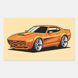 オレンジ色のトーン車両 長方形シール