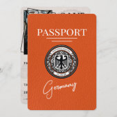 オレンジ色のドイツのパスポート日付を保存 セーブザデート (正面/裏面)