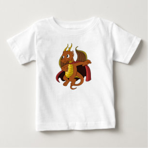オレンジ色のドラゴンベビーTシャツ ベビーTシャツ