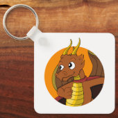 オレンジ色のドラゴン漫画 キーホルダー (正面)