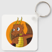 オレンジ色のドラゴン漫画 キーホルダー (裏面)