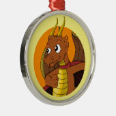 オレンジ色のドラゴン漫画 メタルオーナメント (右)