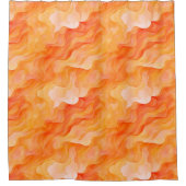 オレンジ色のドリームウェーブ シャワーカーテン (正面)