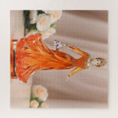 オレンジ色のドレスを着たクリスタルガラスの王女 ジグソーパズル (横)