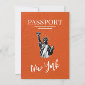 オレンジ色のニューヨーク市のパスポート日付を保存 セーブザデート (正面)