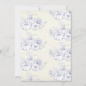 オレンジ色のネイビーバーラップリトルカンプキンベビーシャワー 招待状 (裏面)