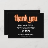 オレンジ色のネオンサインありがとうメディア挿入 (正面/裏面)