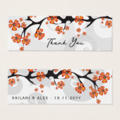 オレンジ色のハイビスカスの渦巻き結婚熱帯性の贈り物ラベル (正面&裏面)