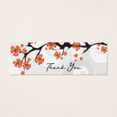 オレンジ色のハイビスカスの渦巻き結婚熱帯性の贈り物ラベル (正面)