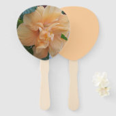 オレンジ色のハイビスカスの花がついたハンドファン ハンドファン (正面&裏面)