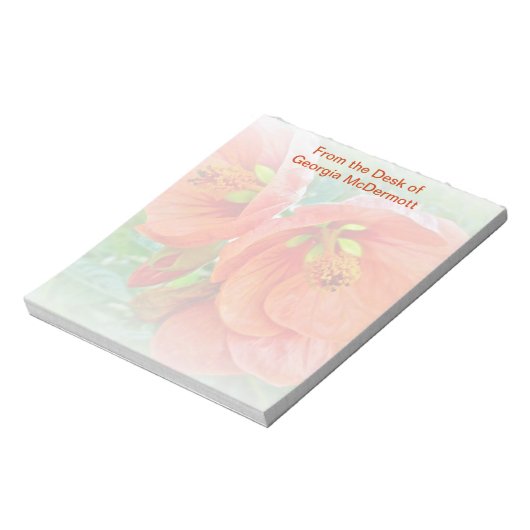 オレンジ色のハイビスカスの花 ノートパッド (回転)