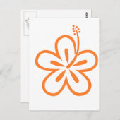 オレンジ色のハイビスカスの花 ポストカード (正面/裏面)
