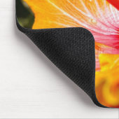 オレンジ色のハイビスカスの花　横から見た図 マウスパッド (コーナー)