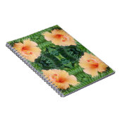 オレンジ色のハイビスカスフラワーパターン ノートブック (右側)