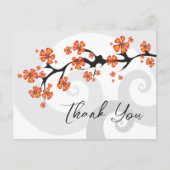 オレンジ色のハイビスカスワーズ結婚トロピカルズ ポストカード (正面)