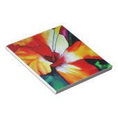 オレンジ色のハイビスカス 熱帯の花 水彩画アート ノートパッド (アングル)