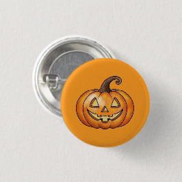 オレンジ色のハッピーなキャラクターカボチャのハロウィン 缶バッジ